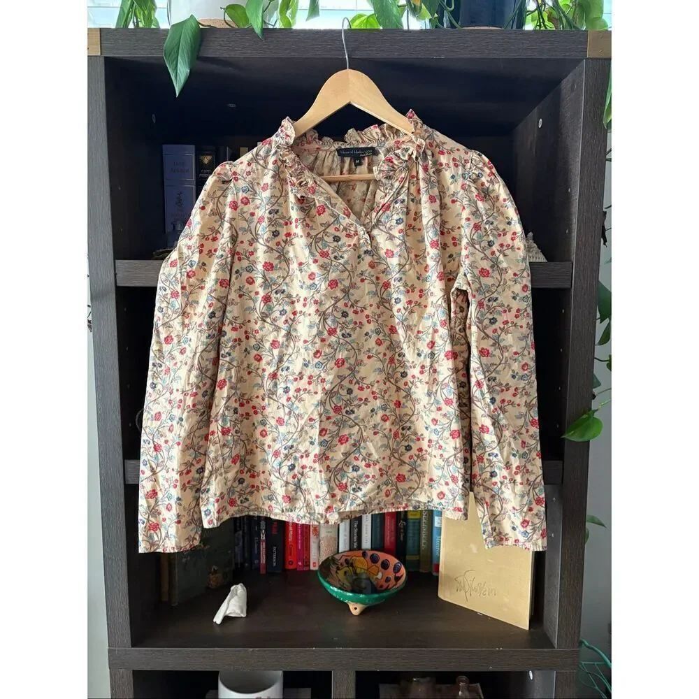 House Of Harlow Revolve Peasant Top Sonia Nude Floral Size Medium